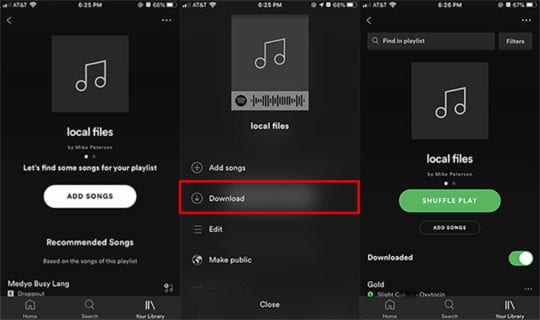 Download to local computer from spotify app
